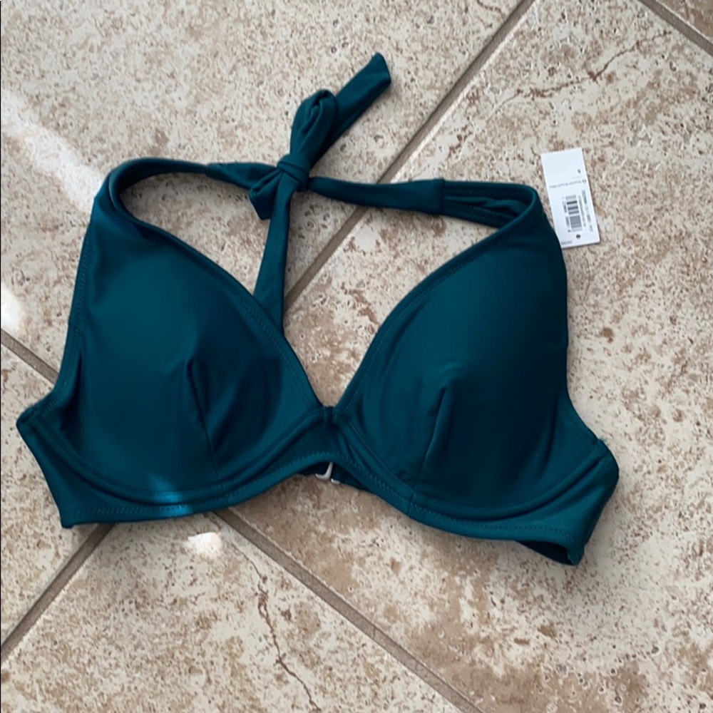 Teal halter bikini top